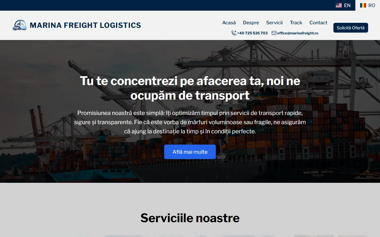 marinafreight.ro — homepage