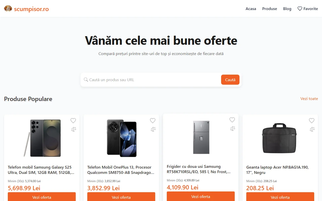 scumpisor.ro — homepage